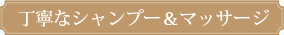 丁寧なシャンプー＆マッサージ